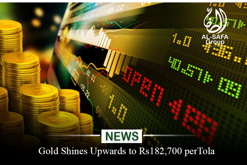 Gold shines upwards to Rs182,700 per tola